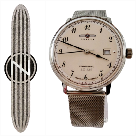 ZEPPELIN 100 JAHRE LZ 129 HINDENBURG STAINLESS STEEL MEN'S WATCH - Picture 1 of 16